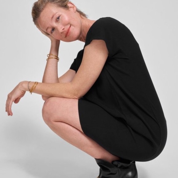 UNIVERSAL STANDARD Isabelle Luxe Sheath Dress Black Large - Picture 3 of 13